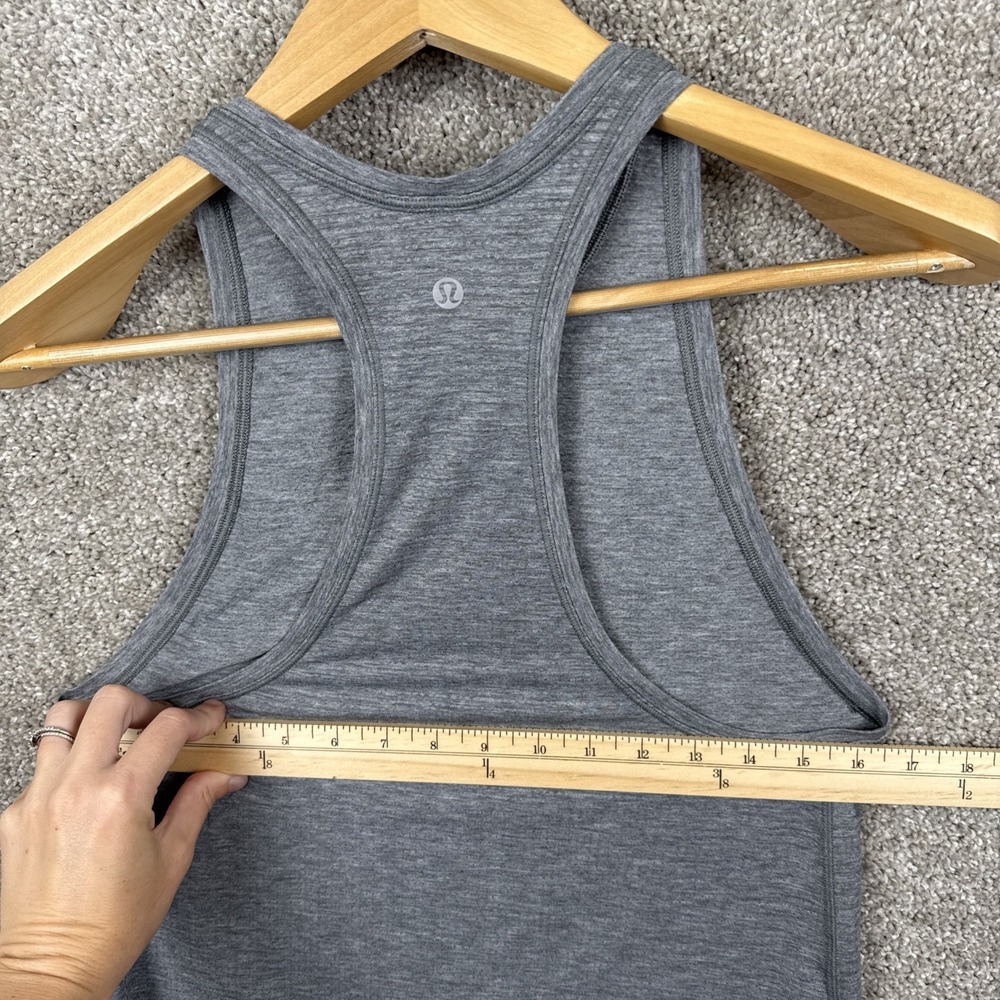 Lululemon Womens XS Heathered Gray Racerback Tank Top Space Dye Athletic - Picture 6 of 6